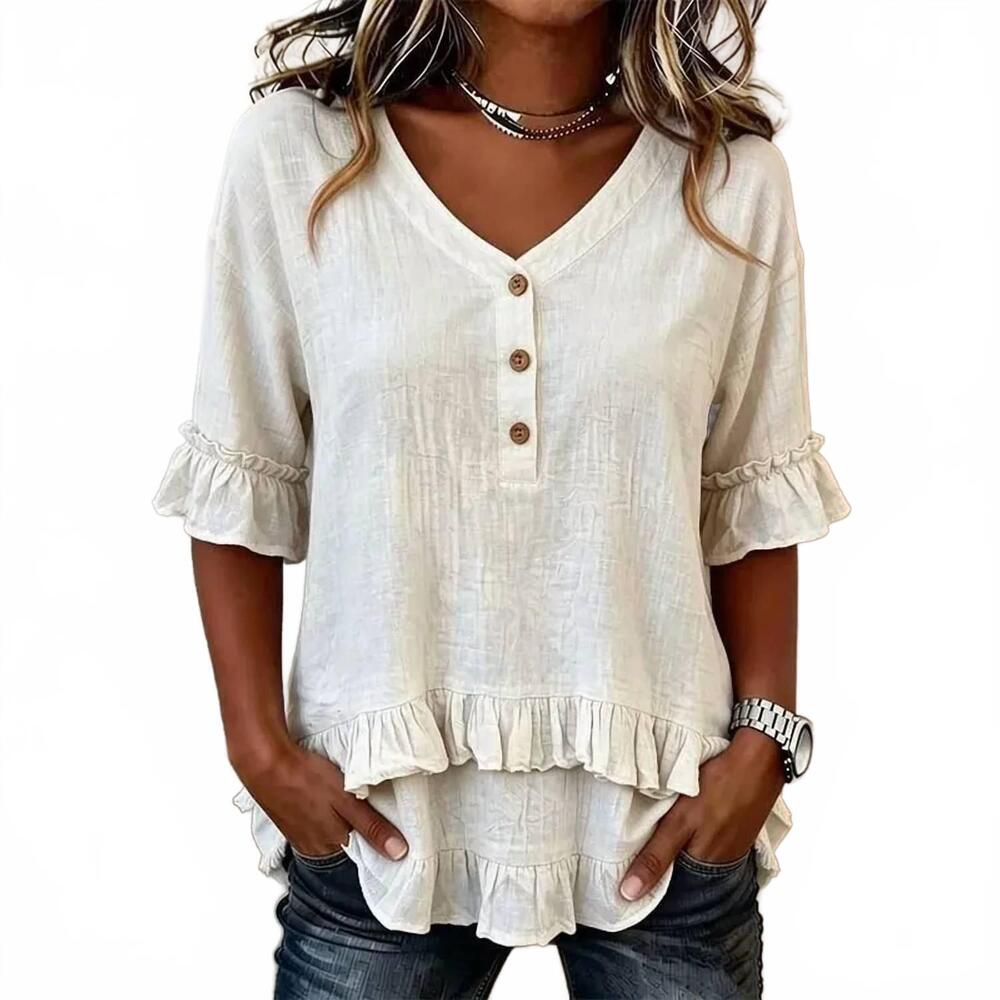 NEW MCCOLIN remi crinkle fabric top in ivory